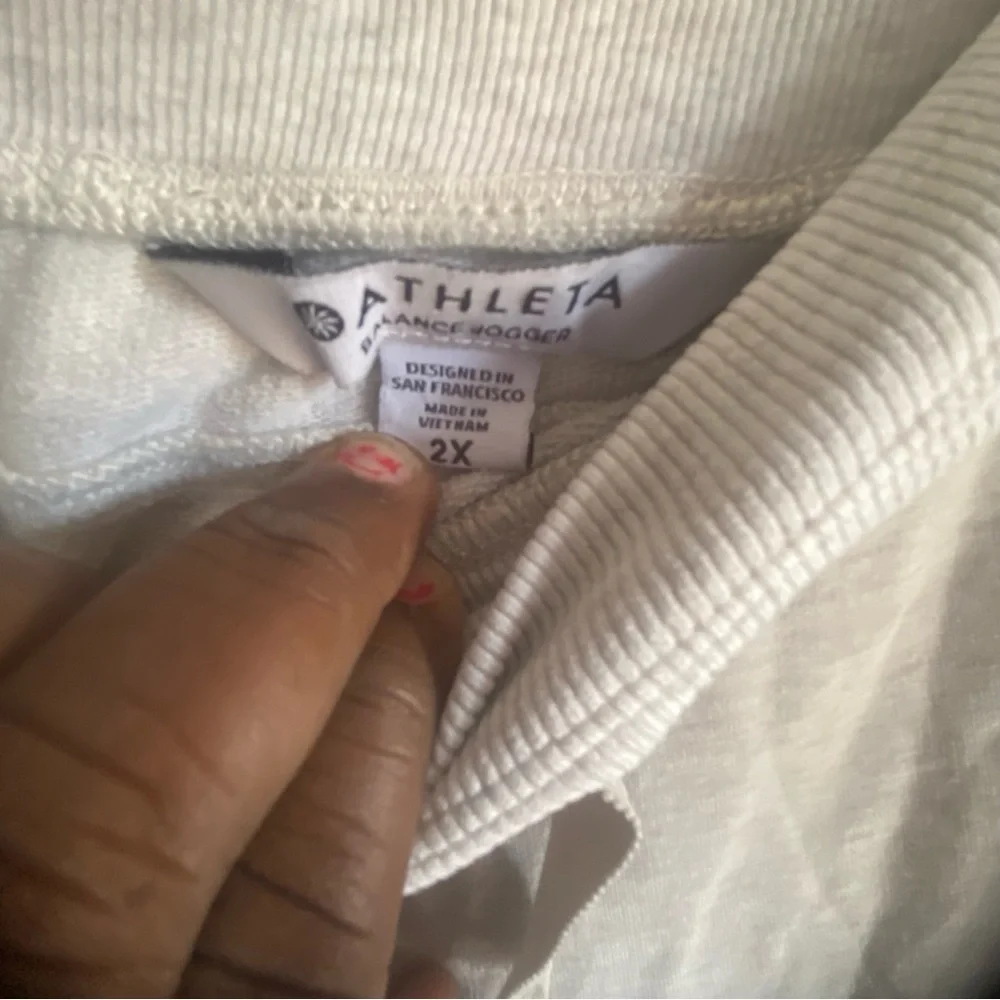 Athleta Off-White Ribbed Balance Joggers‎ 2X - Picture 3 of 4